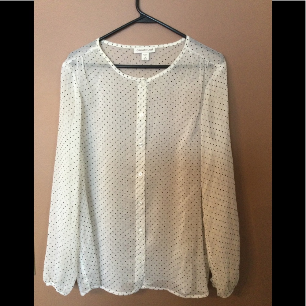 Coldwater Creek Sheer w/black Dots